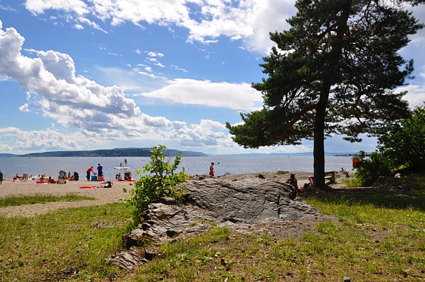 Sommer am Oslofjord, Baden