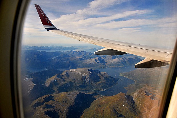 Blick aus dem Flugzeug Fliegen