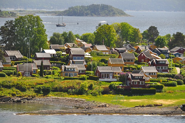 Oslo Nakholmen Häuser Hytte Freizeit Mai